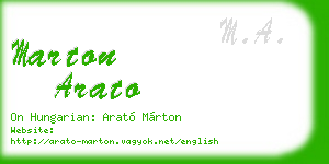 marton arato business card
