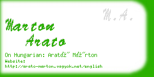 marton arato business card